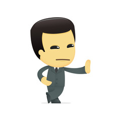 funny cartoon asian businessman