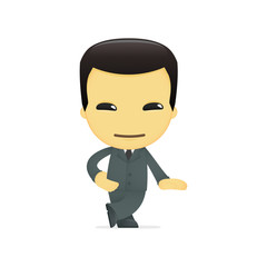 funny cartoon asian businessman