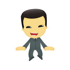 funny cartoon asian businessman