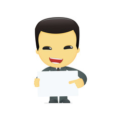 funny cartoon asian businessman