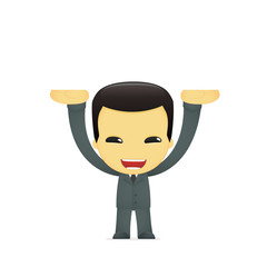 funny cartoon asian businessman
