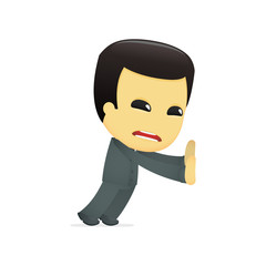 funny cartoon asian businessman