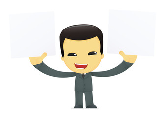 funny cartoon asian businessman