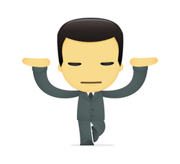 funny cartoon asian businessman