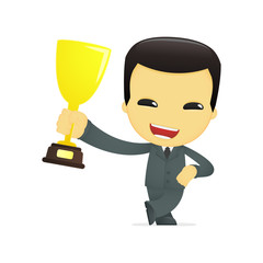 funny cartoon asian businessman