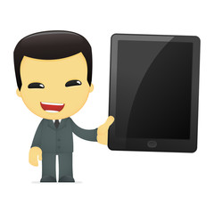funny cartoon asian businessman
