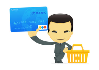 funny cartoon asian businessman