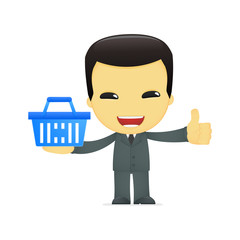 funny cartoon asian businessman