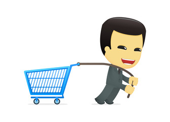 funny cartoon asian businessman