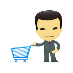 funny cartoon asian businessman