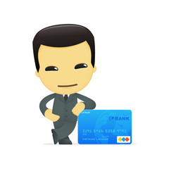 funny cartoon asian businessman