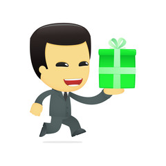 funny cartoon asian businessman