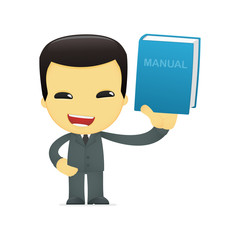 funny cartoon asian businessman
