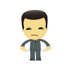 funny cartoon asian businessman