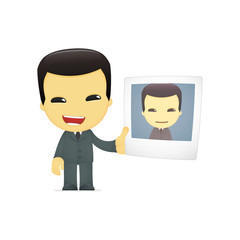 funny cartoon asian businessman