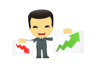 funny cartoon asian businessman