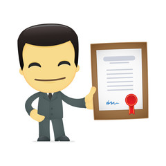 funny cartoon asian businessman
