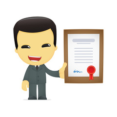 funny cartoon asian businessman