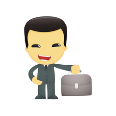 funny cartoon asian businessman