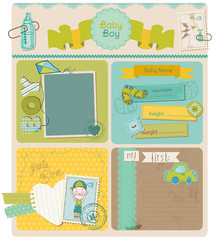 Scrapbook Design Elements - Baby Boy Cute Set - in vector