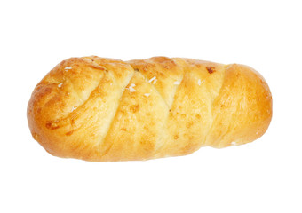 bun with sesame seeds on a white background