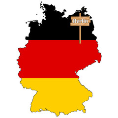 Obraz premium Karte Deutschland mit Hauptstadt