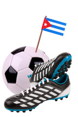 Soccer ball or football with a national flag