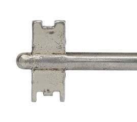 Key on white background . macro