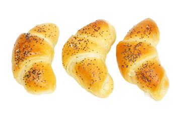 appetizing buns with sesame isolated on white