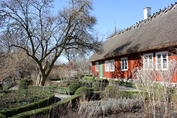 Fototapeta premium Old typical swedish house in Skansen, Stockholm, Sweden