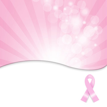 Pink Breast Cancer Ribbon Background