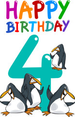 fourth birthday anniversary design