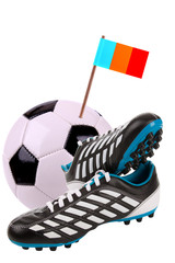 Soccer ball or football with a national flag