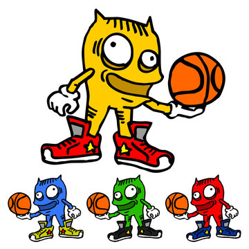 Cartoon basketball