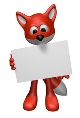 fuchs mit leerem schild