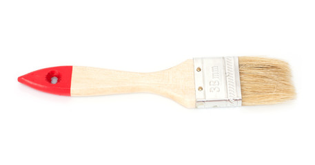 wooden paintbrush isolated on white background