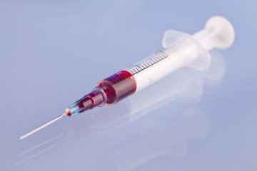 syringe with blood