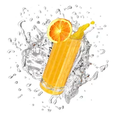Crédence de cuisine en verre imprimé Éclaboussures deau du jus d& 39 orange