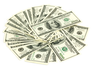 Green banknotes of the USA.