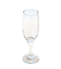 champagne glass clear isolated on white