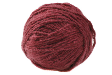Ball of brick red yarn