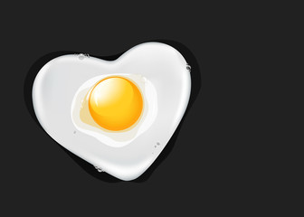 Fried egg like heart. vector illustration