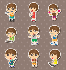 kid play music stickers