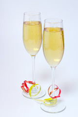 Shampagne in two wineglass
