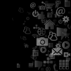 Smartphone set icons background