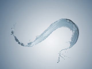 Fototapeta na wymiar Water splashes against light blue background