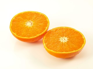 Orange halves, isolated