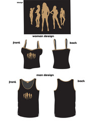 Man and woman singlet vector