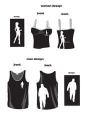 athletic singlet design with girl silhouette