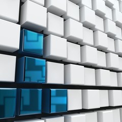 3d metallic cubes abstract wall